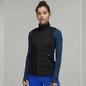 Lululemon Down For It All Water Resistant Full Zip Vest Size 16 Black W4BY8S GUC